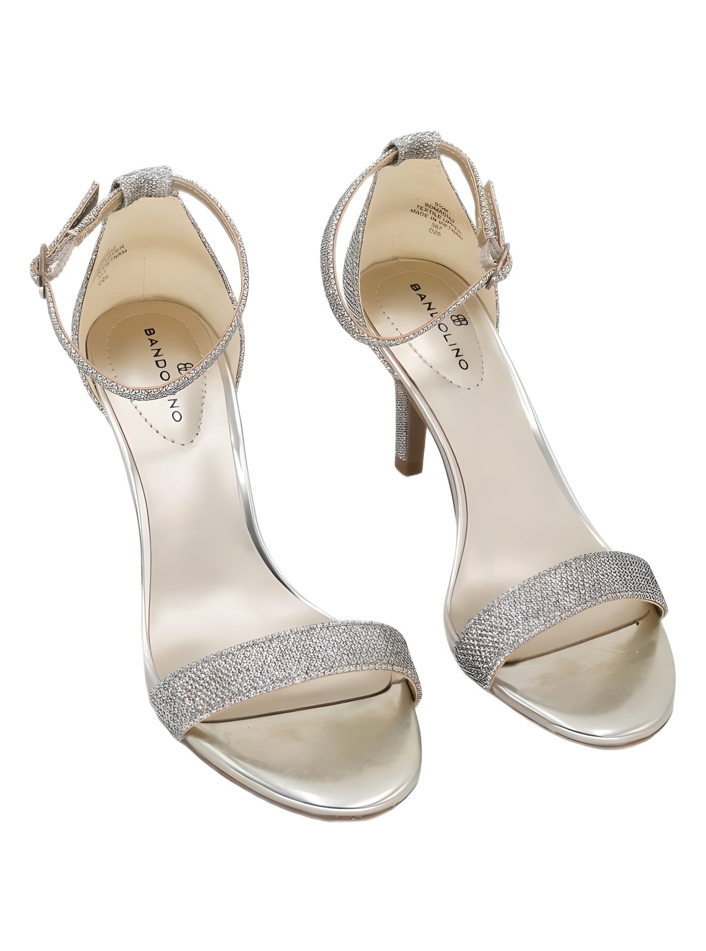 Bandolino Madia Heeled Sandals Gold/Silver Glam Size 6.5M